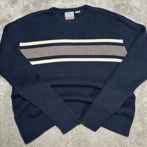 Y2K Aeropostale Striped Sweater Size Large Heavyweight Baggy Skater 2000s jnco